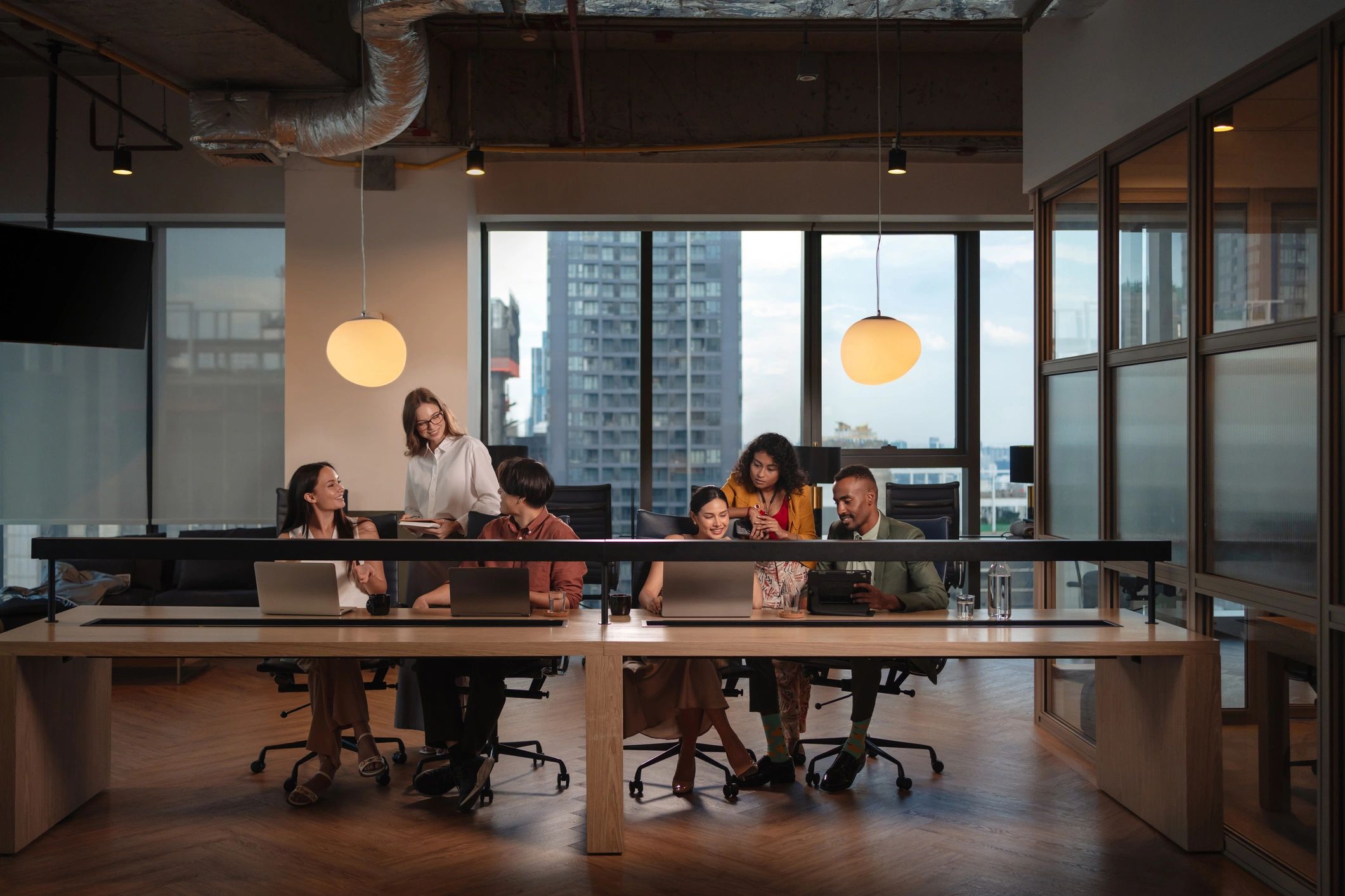 Professional team in a modern workspace